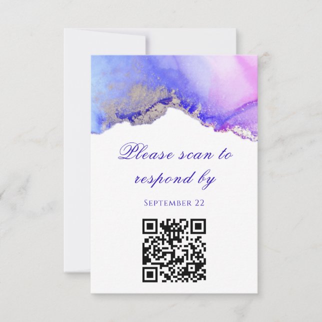 Analyser pour répondre carte RSVP mariage (Devant)