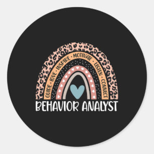 Analyst 100th Day Of School Aba Therapy Rainbow  Classic Round Sticker