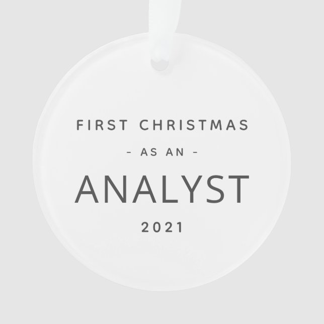 Analyst First Christmas Modern Custom Holiday Ornament (Front)