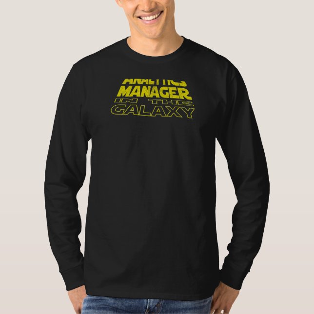 Analytics Manager  Space Backside T-Shirt (Front)