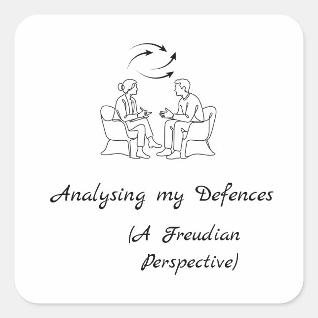 Analyzing My Defenses Funny Psychology  Square Sticker (Front)