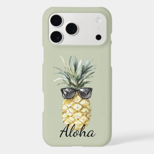 Ananas Aloha Tropical Vert avec Lunettes de Soleil