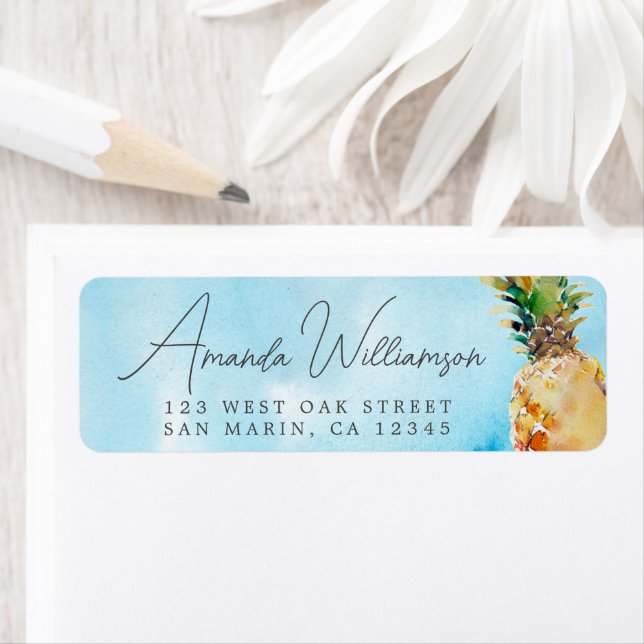 Ananas aquarelle tropical vibrant (En situation)
