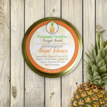 Ananas Beurre de corps fait maison ou Étiquette de