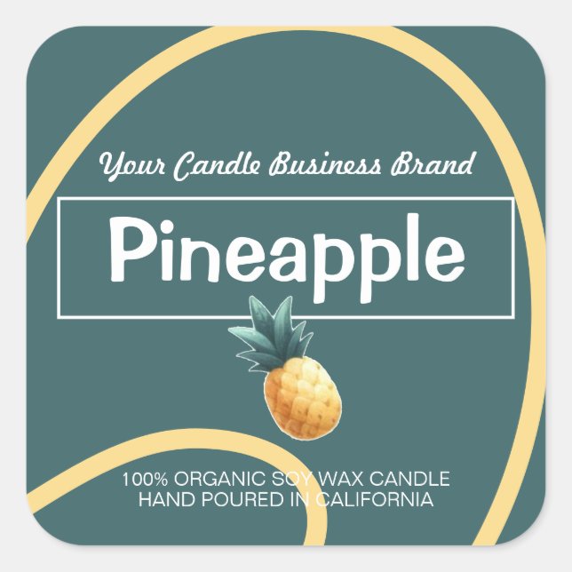 Ananas Cute Style Soy Moderne Bougies Étiquette (Devant)