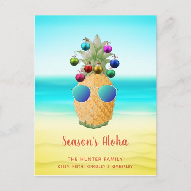 Ananas de Noël Aloha de saison | Carte postale (Devant)