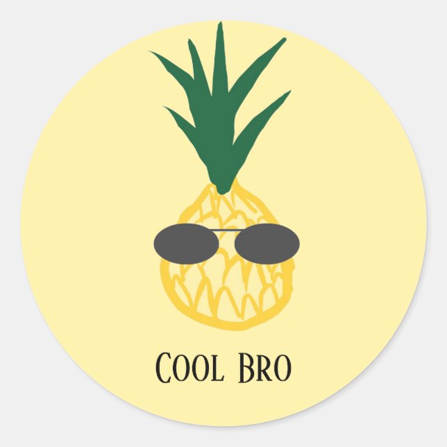 Ananas drôle avec lunettes de soleil Sticker Modèl (Devant)