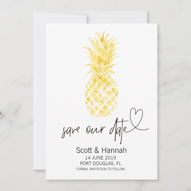 Ananas Enregistrer la date Invitations (Devant)