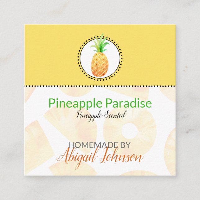 Ananas Étiquette de bain et de corps fait maison | (Devant)