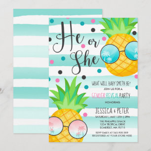Ananas Genre Reveal Invitation Reveal Hawaiian Rev