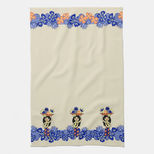Ananas Luau Band serviette de cuisine hawaïenne (Vertical)