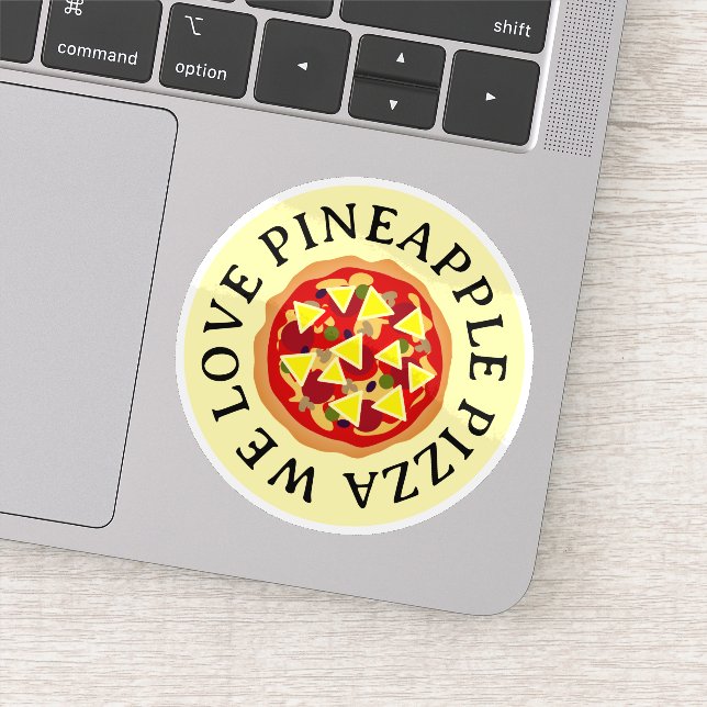 Ananas pizza amant stickers vinyle (Détail)