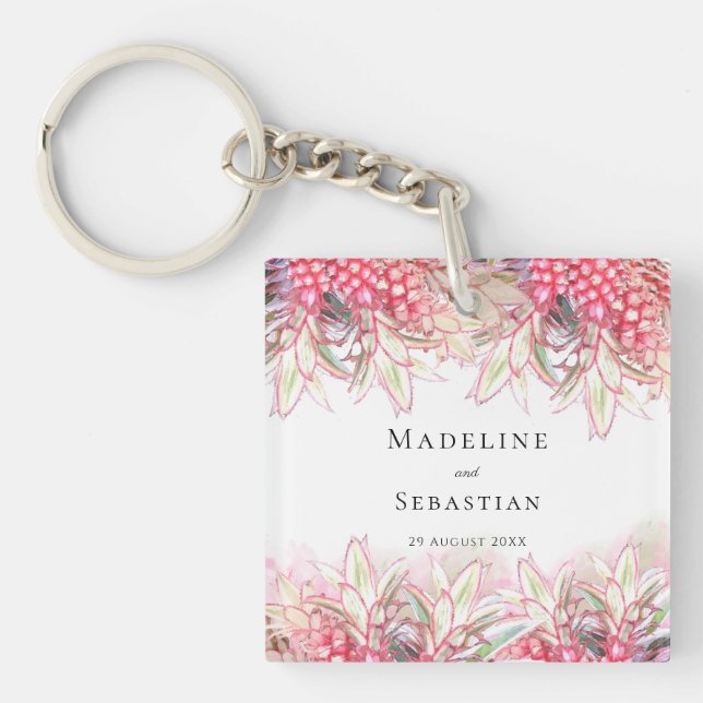 Ananas rose exotique Merci Mariage (Devant)