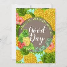 Ananas Tropical. Personnalisé.  Invitation