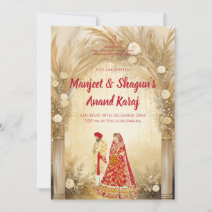 Anand Karaj invite les cartes Mariages Sikh numéri