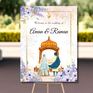Anand Karaj welcome sign Sikh wedding signs