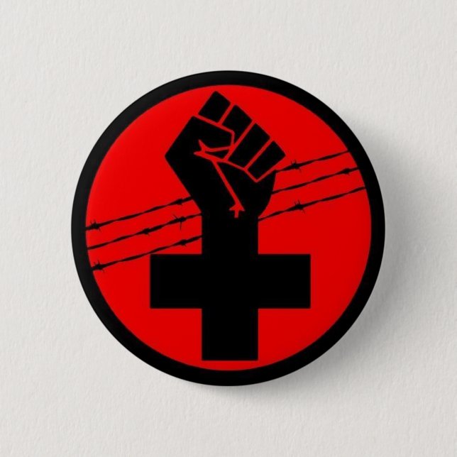 Anarchist Black Cross button (Front)