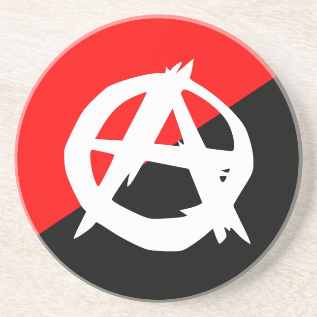 Anarchist Black White and Red Flag Coaster (Front)
