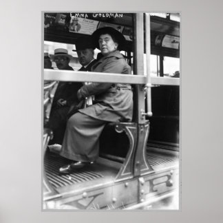 Anarchist Emma Goldman on a Street Car Poster