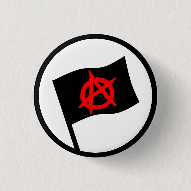 Anarchist Flag 1 Inch Round Button (Front)