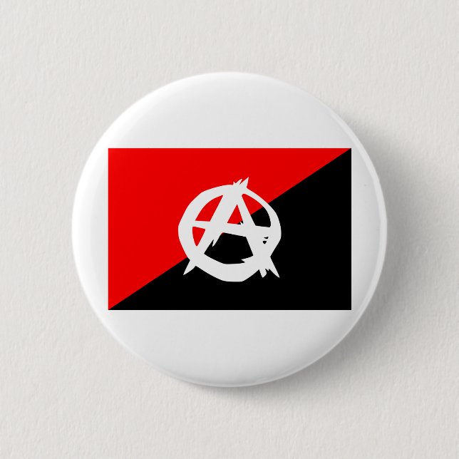 Anarchist flag with A symbol 2 Inch Round Button (Front)