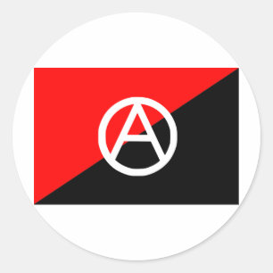 Anarchist flag with A symbol Classic Round Sticker