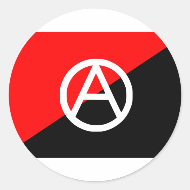 Anarchist flag with A symbol Classic Round Sticker (Front)