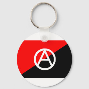 Anarchist flag with A symbol Keychain