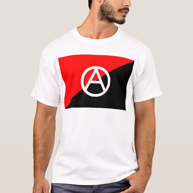 Anarchist flag with A symbol T-Shirt (Front)