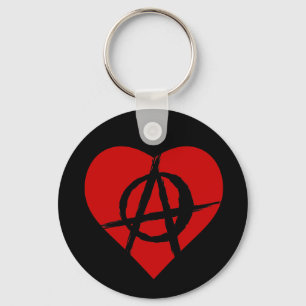 Anarchist heart keychain