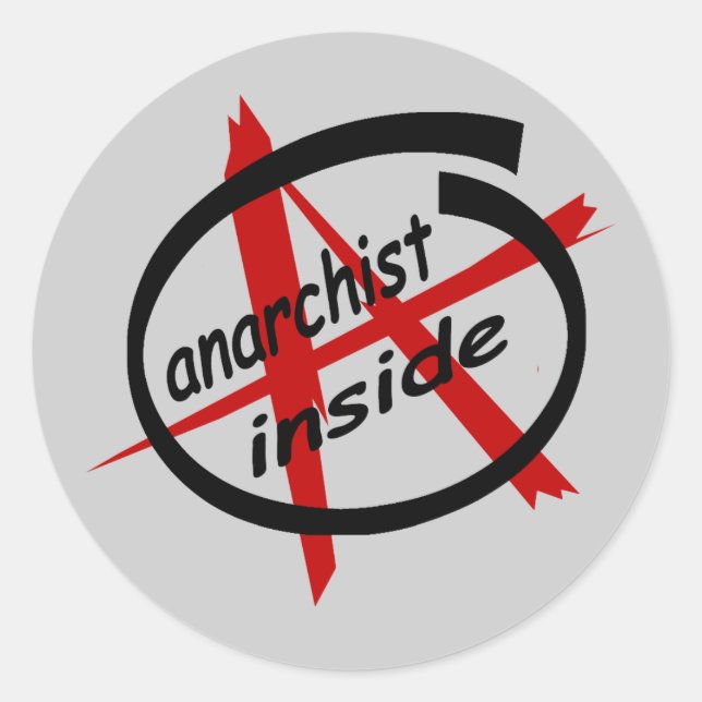 Anarchist Inside Classic Round Sticker (Front)