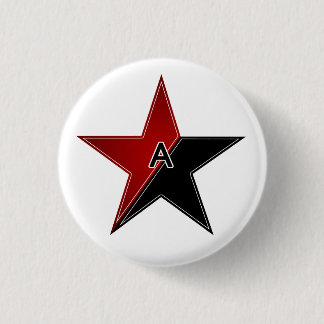 Anarchist red/black star 1 inch round button