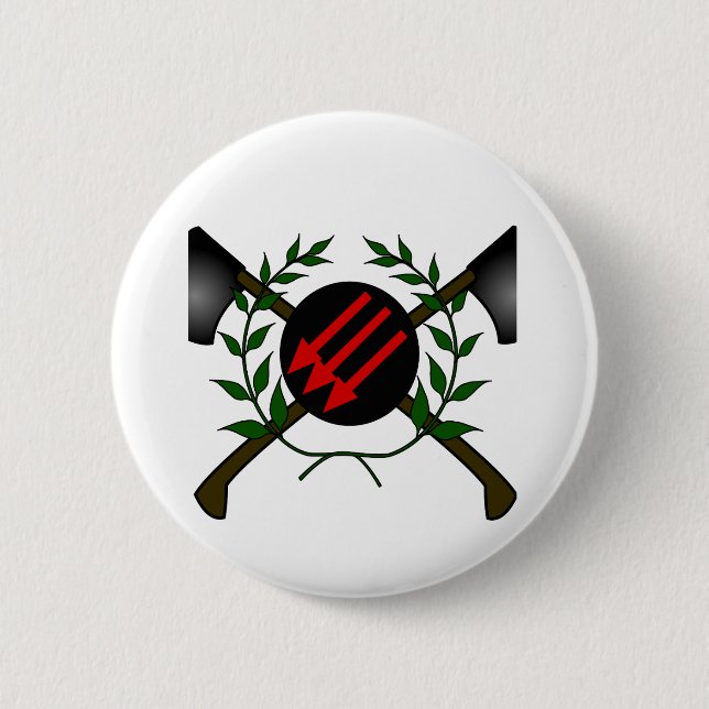 Anarchist Skinhead Communist Skin Head Red/Anarchy 2 Inch Round Button (Front)