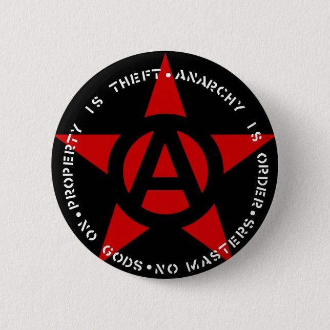 Anarchist Star 2 Inch Round Button (Front)