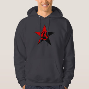 anarchist star dark grey hoodie