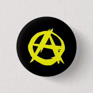 Anarcho Capitalism Black and Yellow Flag 1 Inch Round Button