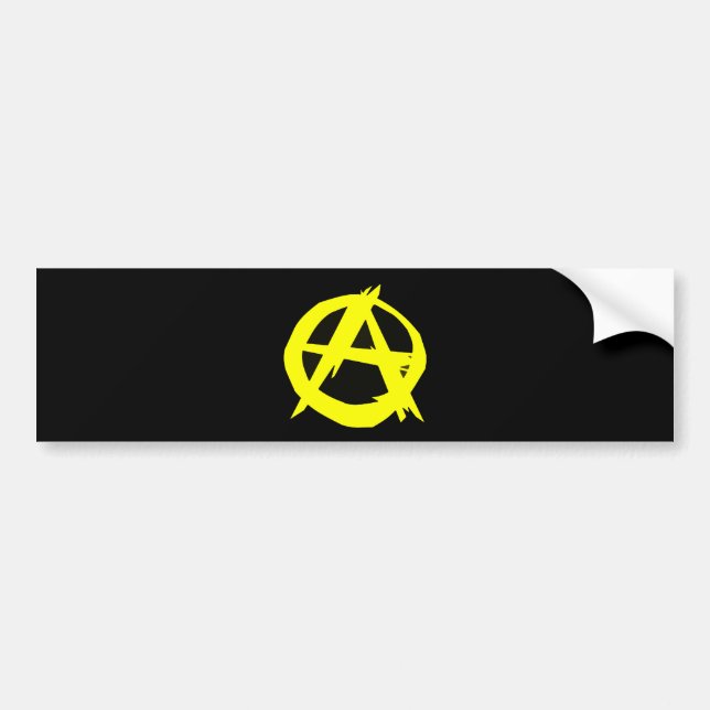 Anarcho Capitalism Black and Yellow Flag Bumper Sticker (Front)