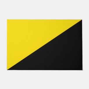 Anarcho capitalism flag anarchy symbol black yello doormat