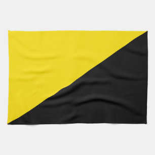 Anarcho capitalism flag anarchy symbol black yello kitchen towel
