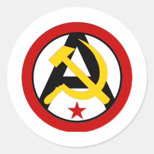 Anarcho-communist logo classic round sticker