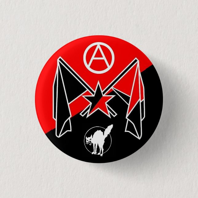 anarcho-syndicalism 1 inch round button (Front)