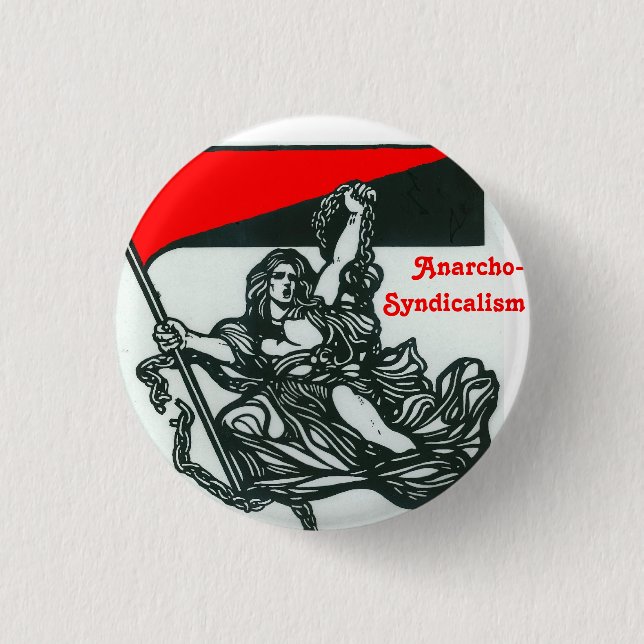 anarcho-syndicalism 1 inch round button (Front)
