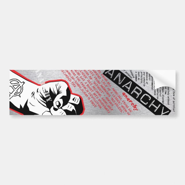 anarchy bumpersticker bumper sticker (Front)