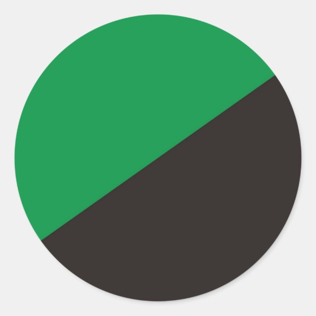 anarchy eco flag green black ecology classic round sticker (Front)