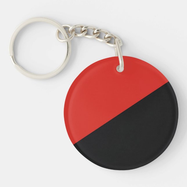 anarchy flag symbol punk communism socialism red b keychain (Front)