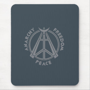 Anarchy, Freedom & Peace: Modern Anarchy Symbol Mouse Pad