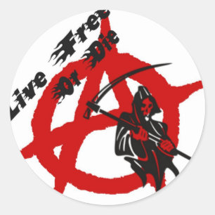 Anarchy Grim Reaper Classic Round Sticker