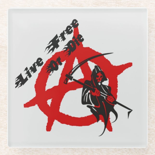 Anarchy Grim Reaper Glass Coaster (Front)