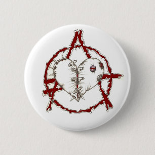 Anarchy heart 2 inch round button