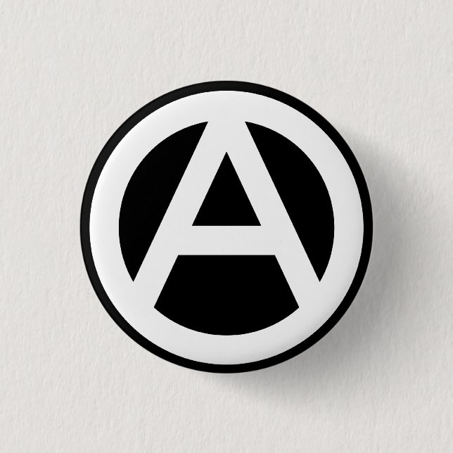 Anarchy icon Classic (black background) 1 Inch Round Button (Front)